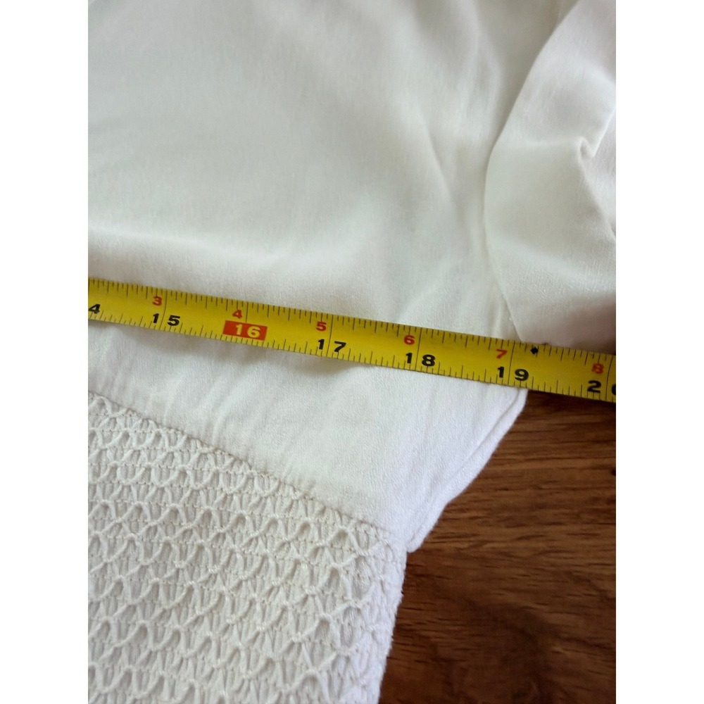 Alice + Olivia White Crochet Waist Tiered Mini Dress Size 0 - Picture 10 of 13
